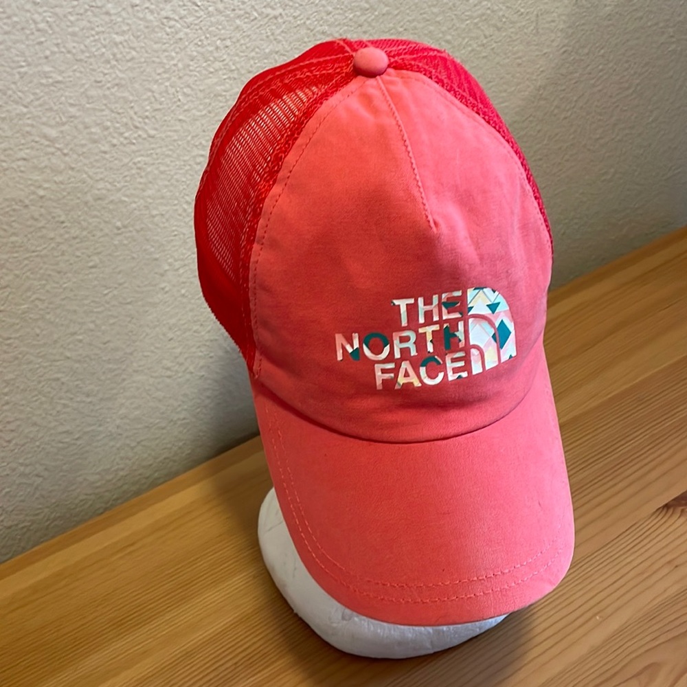 The North Face Pink & Red Mesh Back Trucker Hat
